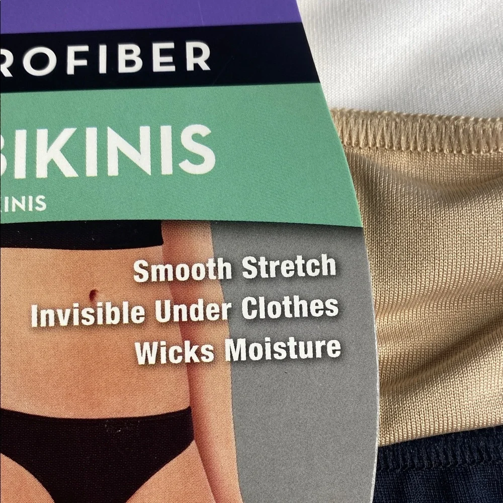 Hanes women’s Microfiber Bikini underwear - White, Tan black - Picture 4 of 4